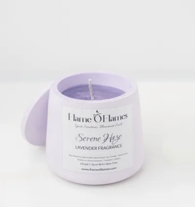 Serene Haze – Lavender Attar Soy Candle in Lavender Concrete Jar